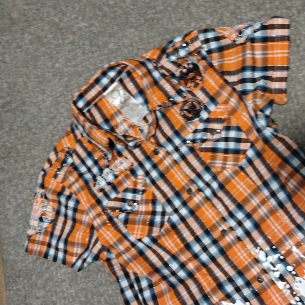 Boys Raw Blue button down top